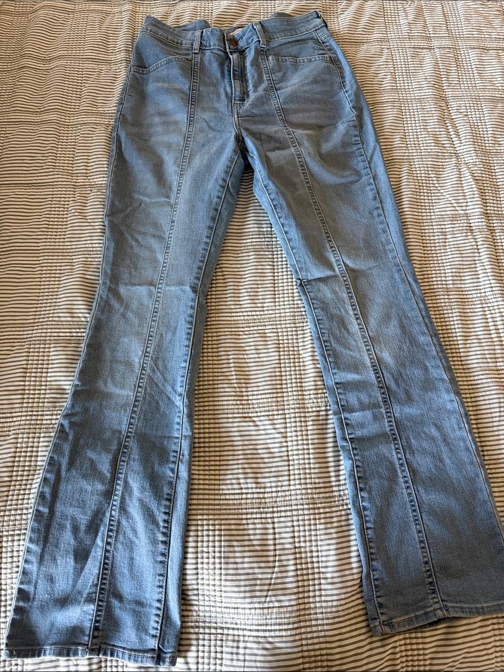 Levi's Light Blue Flare Jeans with Front Seam Detail